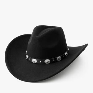 New Black Western Cowboy Panama Hat